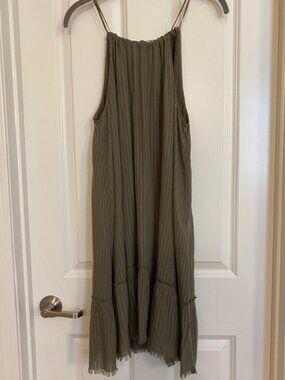 Cloth & Stone 100% Tencel Halter Dress Olive Size M
